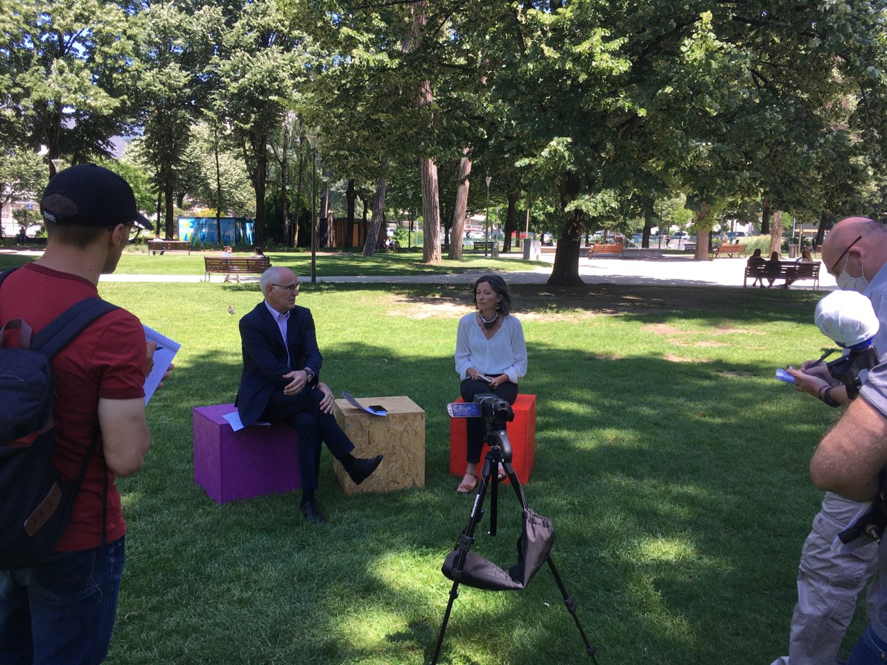 Aurélie Le Meure et Thierry Repentin, conférence de presse du 290520. Parc du Verney.